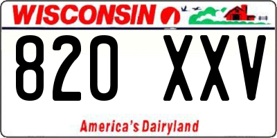 WI license plate 820XXV
