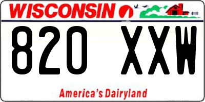 WI license plate 820XXW