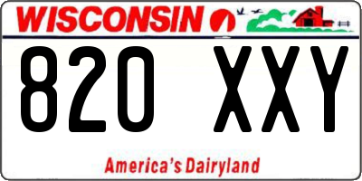 WI license plate 820XXY