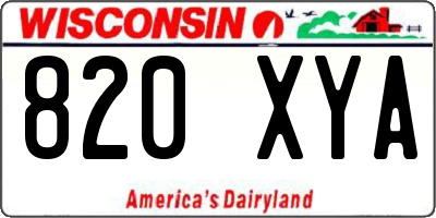 WI license plate 820XYA
