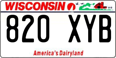 WI license plate 820XYB
