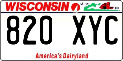 WI license plate 820XYC