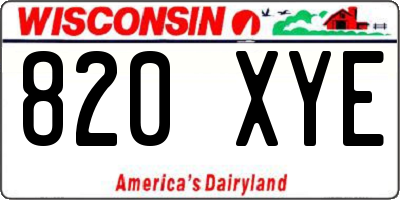 WI license plate 820XYE