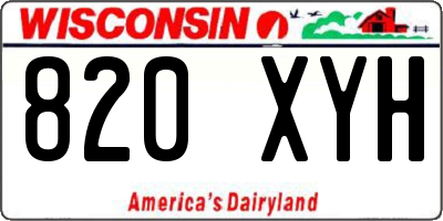 WI license plate 820XYH