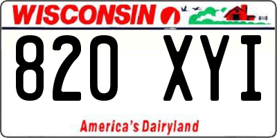 WI license plate 820XYI
