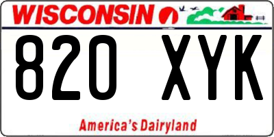 WI license plate 820XYK