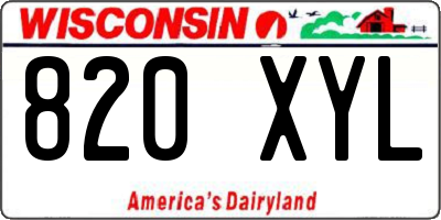 WI license plate 820XYL
