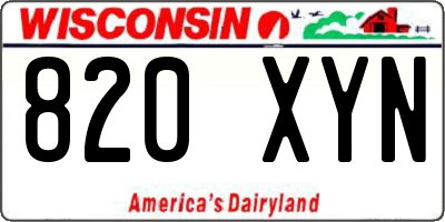 WI license plate 820XYN