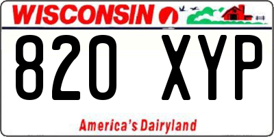 WI license plate 820XYP