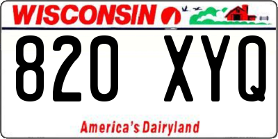 WI license plate 820XYQ