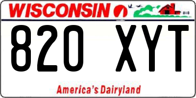 WI license plate 820XYT