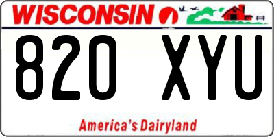 WI license plate 820XYU