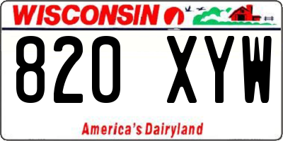 WI license plate 820XYW