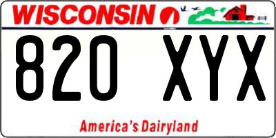 WI license plate 820XYX