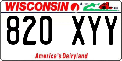 WI license plate 820XYY