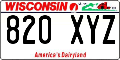 WI license plate 820XYZ