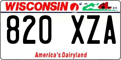 WI license plate 820XZA