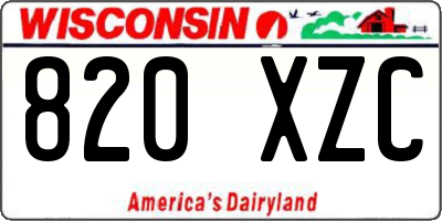 WI license plate 820XZC
