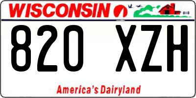 WI license plate 820XZH