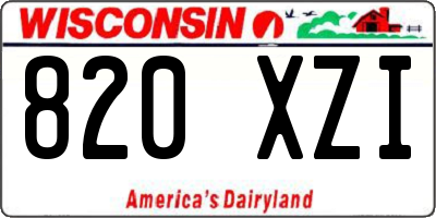 WI license plate 820XZI