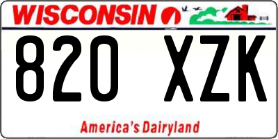 WI license plate 820XZK