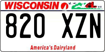 WI license plate 820XZN