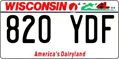 WI license plate 820YDF
