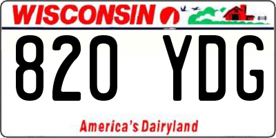 WI license plate 820YDG