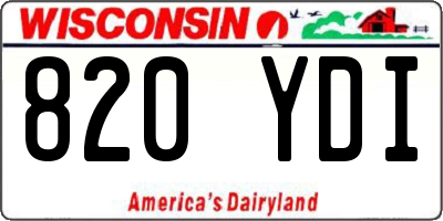 WI license plate 820YDI