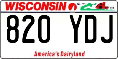 WI license plate 820YDJ