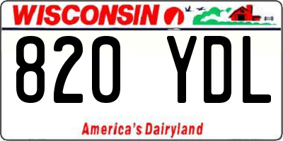 WI license plate 820YDL