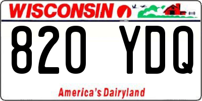WI license plate 820YDQ