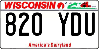 WI license plate 820YDU