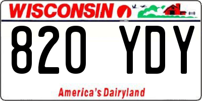 WI license plate 820YDY