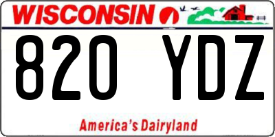 WI license plate 820YDZ