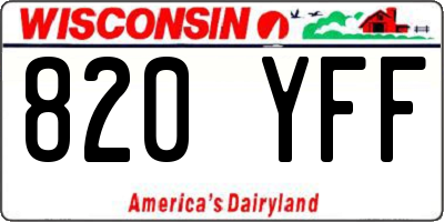 WI license plate 820YFF