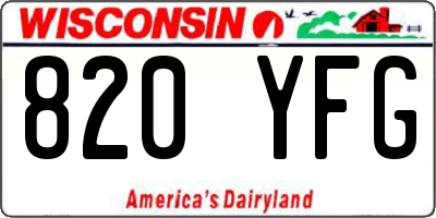 WI license plate 820YFG