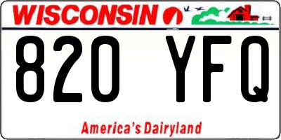 WI license plate 820YFQ