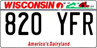 WI license plate 820YFR