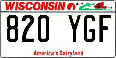 WI license plate 820YGF
