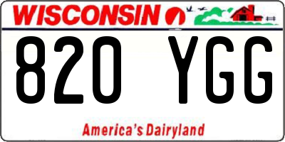 WI license plate 820YGG