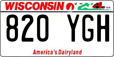 WI license plate 820YGH