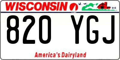WI license plate 820YGJ