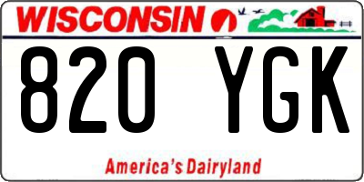 WI license plate 820YGK