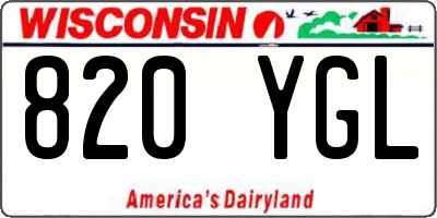 WI license plate 820YGL