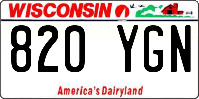 WI license plate 820YGN
