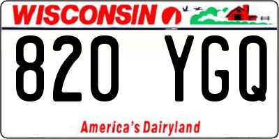 WI license plate 820YGQ