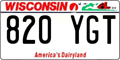 WI license plate 820YGT