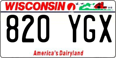 WI license plate 820YGX