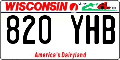 WI license plate 820YHB